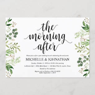 Tarjeta de invitación a brunch para Boda Post Gree