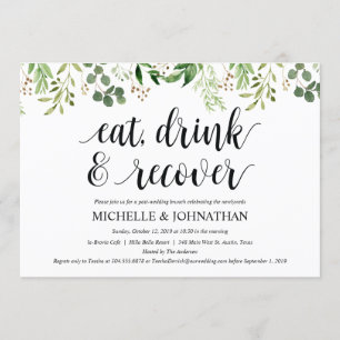 Tarjeta de invitación a brunch para el Boda Post G