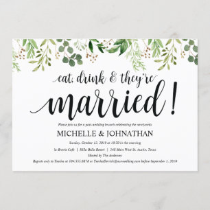 Tarjeta de invitación a brunch para el Boda Post G