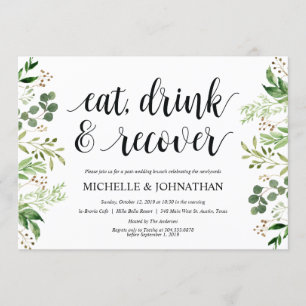 Tarjeta de invitación a brunch para el Boda Post G