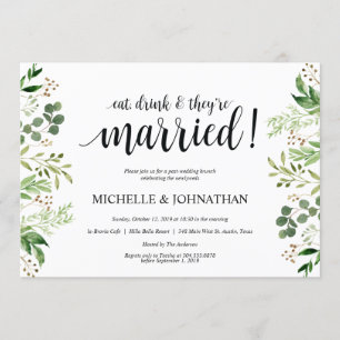 Tarjeta de invitación a brunch para el Boda Post G