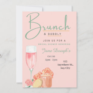 tarjeta de invitación a Brunch y Burbujas