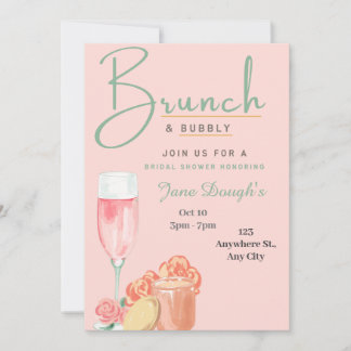 Tarjeta de invitación a Brunch y Burbujas