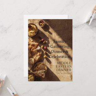 tarjeta de invitación a cena de Medio Oriente