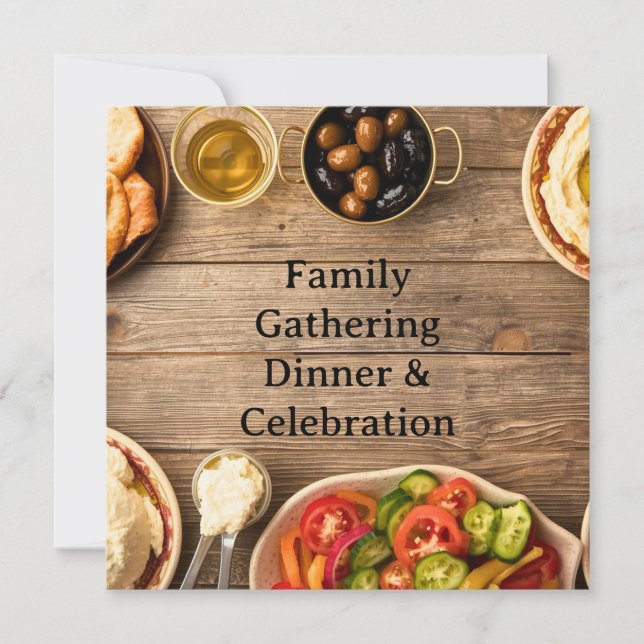 Tarjeta de invitación a cena elegante (Anverso)