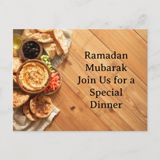 Tarjeta de invitación a cena elegante (Anverso)