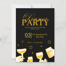 Tarjeta de Invitación a Cena Personalizable