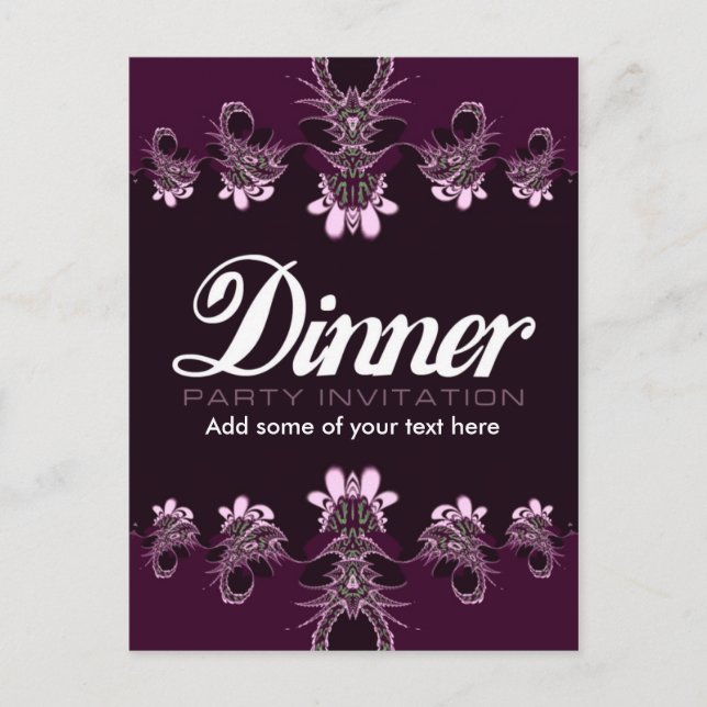 Tarjeta de invitación a cena template (Anverso)