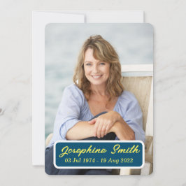 Tarjeta de invitación a ceremonias funerarias pers