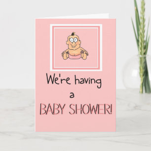 Tarjeta de invitación a Chica divertida de Baby Sh