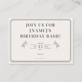 Tarjeta de invitación a cumpleaños con marco clási