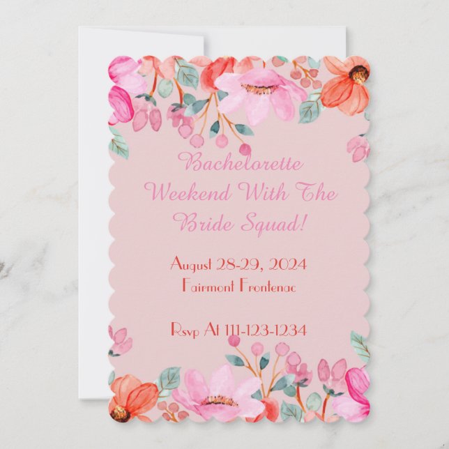 TARJETA DE INVITACIÓN A DESPEDIDA DE SOLTERA (Anverso)