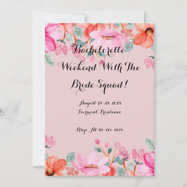 TARJETA DE INVITACIÓN A DESPEDIDA DE SOLTERA (Anverso)
