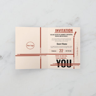 Tarjeta de invitación a evento motivacional modern