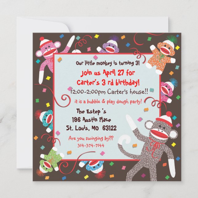 Tarjeta de invitación a fiesta de cumpleaños del m (Anverso)