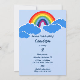 Tarjeta de invitación a fiesta de cumpleaños Rainb