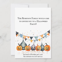 Tarjeta de Invitación a Fiesta de Halloween de Cal