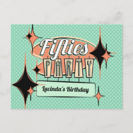 Tarjeta de invitación a fiesta de los cincuenta de