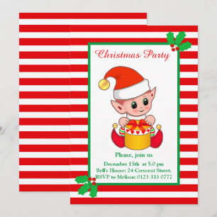 Tarjeta de Invitación a Fiesta de Navidad con Duen
