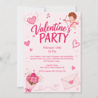 Tarjeta de Invitación a Fiesta de San Valentín de 