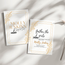 Tarjeta de invitación a fiesta de soltera con tema