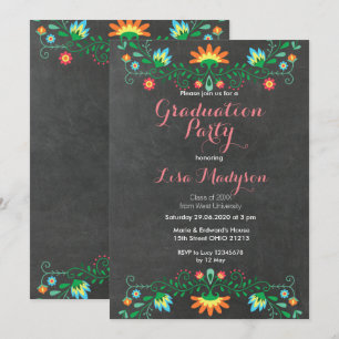 Tarjeta de invitación a Fiesta mexicano para gradu