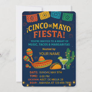 Tarjeta de Invitación a Fiesta – Plantilla Editabl