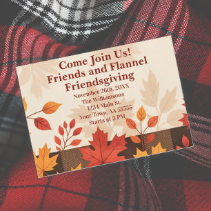 Tarjeta de Invitación a Friendsgiving de Amigos y