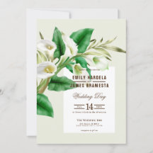 Tarjeta de invitación a la boda acuarela de Cala L