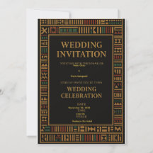 Tarjeta de invitación a la boda africana de kente