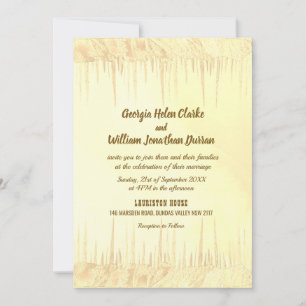 Tarjeta de invitación a la boda cíclica amarilla