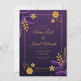 Tarjeta de invitación a la boda con inspiración en