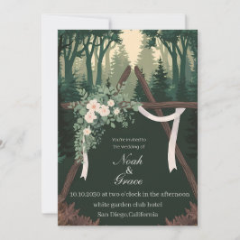 Tarjeta de invitación a la boda con temática de na