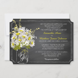 Tarjeta de invitación a la boda de Daisies y Chalk