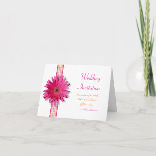 Tarjeta de invitación a la boda de daisy rosada Ge