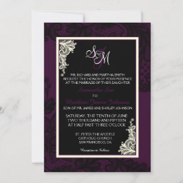 Tarjeta de invitación a la boda de encaje blanco y