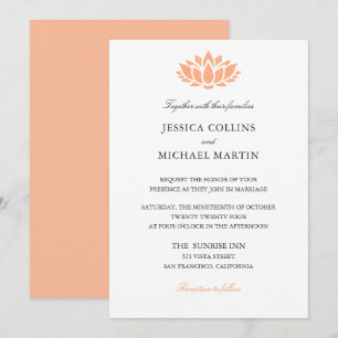 Tarjeta de invitación a la boda de flores de Lotus