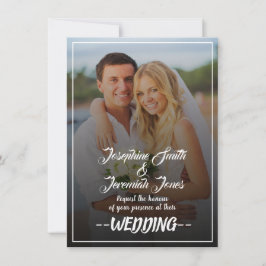 Tarjeta de invitación a la boda de fotos moderna d