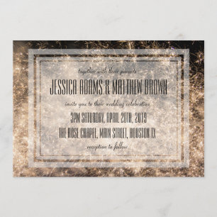 Tarjeta de invitación a la boda de fuegos artifici
