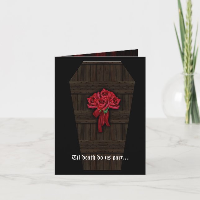 Tarjeta de invitación a la boda de Gótico de Rosas (Anverso)