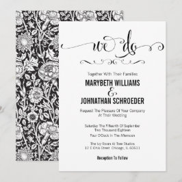 Tarjeta de invitación a la boda de guiones moderna