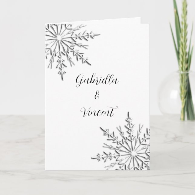 Tarjeta de invitación a la boda de invierno con co (Anverso)