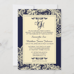 Tarjeta de invitación a la boda de la Armada y la
