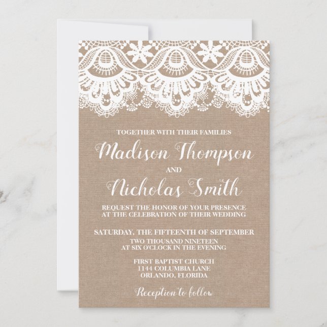 Tarjeta de invitación a la boda de la boda de la b (Anverso)