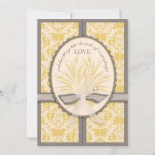 Tarjeta de invitación a la boda de la cosecha de v