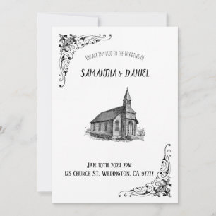 Tarjeta de invitación a la boda de la iglesia rusa