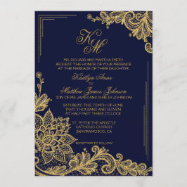 Tarjeta de invitación a la boda de la marina y el