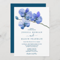 Tarjeta de invitación a la boda de la orquídea de 
