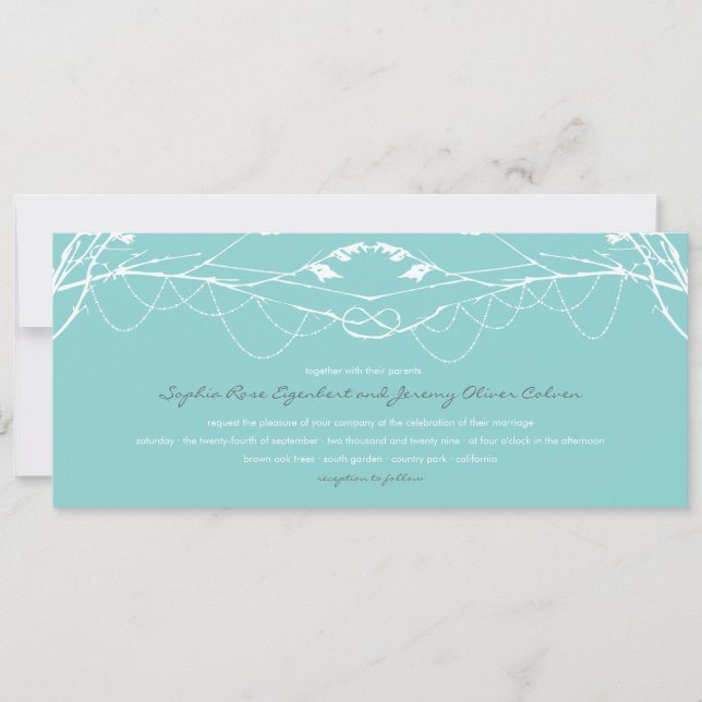 Tarjeta de invitación a la boda de la rama de los  (Anverso)