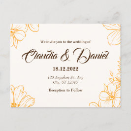 Tarjeta de invitación a la boda de oro